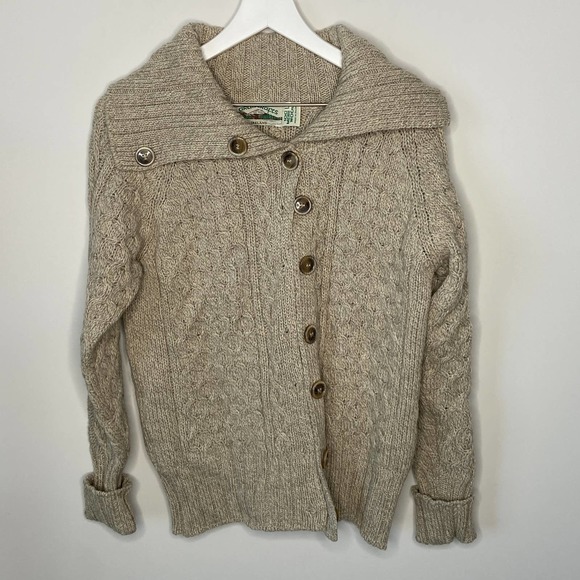 Aran Crafts Sweaters - Aran Crafts 100% Merino Wool Cardigan Sweater Made in Ireland - Women's Size L